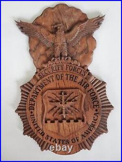 Handmade Wood USAF Security Forces Badge (Red Oak Stain)