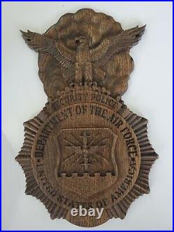 Handmade Wood USAF Security Police Badge (Dark Walnut Stain)