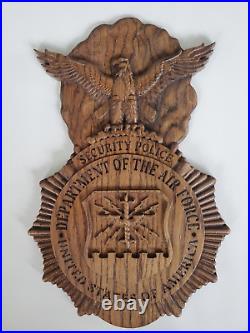 Handmade Wood USAF Security Police Badge (Provincial Stain)
