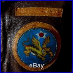 IDENTIFIED WWII 14th AIR FORCE, 308th BG PILOT'S A-2 FLIGHT JACKET GROUPING