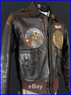 IDENTIFIED WWII 15TH AIR FORCE B-24 GUNNER'S PAINTED A-2 FLIGHT JACKET GROUPING