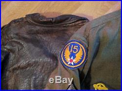 IDENTIFIED WW ll 15th Air Force Bomber Jacket / Pilot A-2 B-10 Grouping