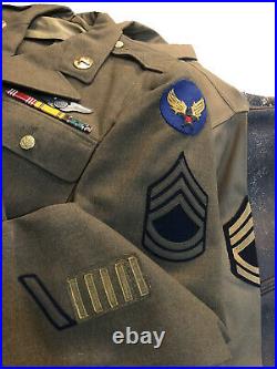 Incredible WW2 Air Force USAAF Uniform Group With B6 Fur Jacket, Windy City