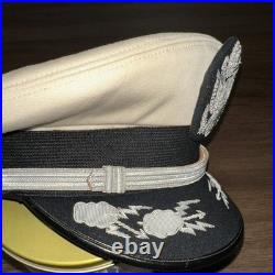 JAPAN MADE U. S. Air Force Field Grade Officer White Top Bullion Visor Cap