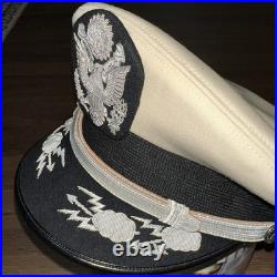 JAPAN MADE U. S. Air Force Field Grade Officer White Top Bullion Visor Cap