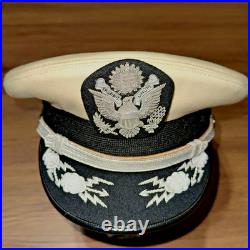 JAPAN MADE U. S. Air Force Field Grade Officer White Top Bullion Visor Cap