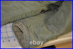 Jacket military mans nylon twill sage green 1511 N3B USAF flyers 1964 real fur