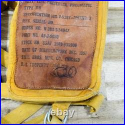 Korean War USAF Air Force 1951 Dated B-5 Pneumatic Life Preserver