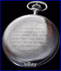 Korean War USAF Navigational Chronograph by Breitling, Swiss 18-Jewel Movement