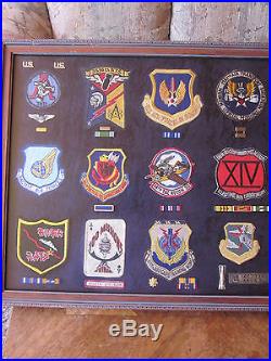LOT of(21) USAF SQUADRON PATCHES with RIBBONS, RANK, WINGS, INSIGNIA'S MUST SEE