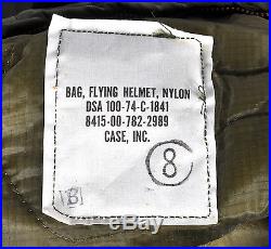 Land Mfg HGU-2a/P Flight Helmet with Oxygen Mask Flying Carry Bag Visor NAMED USAF