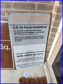 Laughlin Air Force Base Warning Metal Sign Vintage Heavy Metal Obsolete Sign
