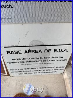 Laughlin Air Force Base Warning Metal Sign Vintage Heavy Metal Obsolete Sign