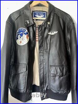 Leather Pilots Jacket FATCATS 1950's ARMY Air Force Memorial Day XL Military USA
