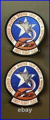 Lockheed Martin F-22 Raptor Pilot Suit First Flight Patches Signed Book LOT