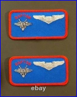 Lockheed Martin F-22 Raptor Pilot Suit First Flight Patches Signed Book LOT