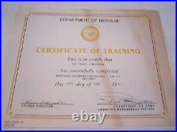 Lot Of 8 U. S. Air Force Certificates Of Training Dept. Of Defense'89'93 Rh-5