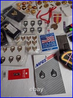 Lot Of US Military Army Air Force Patches Pins Medal Coin Lot Vanguard Etc