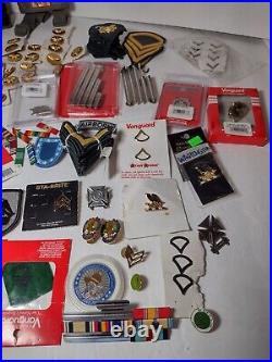 Lot Of US Military Army Air Force Patches Pins Medal Coin Lot Vanguard Etc