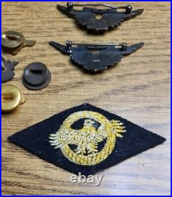 Lot of 7 US Naval Air Force USNR Silver / Brass Aircrew Wings Ruptured Duck