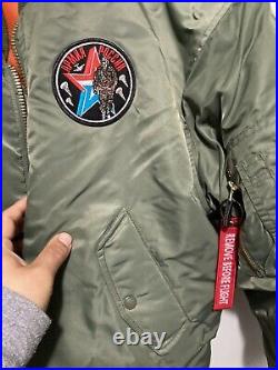 MA-1 JACKET FLYER'S MAN INTERMEDIATE REVERSIBL BOMBER ALPHA INDUSTRIES USA sz XL