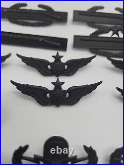 MILITARY Vintage ARMY Navy AIR FORCE Pilot Rifle Medic Black Wings Pins USA