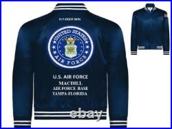 Macdill Air Force Basetampa-floridausaf Embroidered Satin Jacket(back Only)