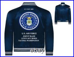 Macdill Air Force Basetampa-floridausaf Embroidered Satin Jacket(back Only)