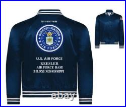 Macdill Air Force Basetampa-floridausaf Embroidered Satin Jacket(back Only)