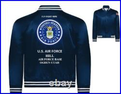 Macdill Air Force Basetampa-floridausaf Embroidered Satin Jacket(back Only) Macdill Air Force Basetampa-floridausaf Embroidered Satin Jacket(back Only)