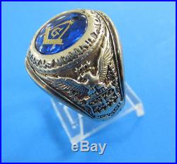 Men's 10K Yellow Gold United States Air Force / Freemasonry Ring