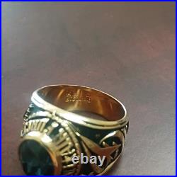 Men's Military Signet Ring Engraved United States Air Force, Blue Oval Stone