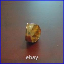 Men's Military Signet Ring Engraved United States Air Force, Blue Oval Stone