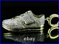 Mens 14K Yellow Gold Fn Lab Created Diamond Air force One Shoe Pendant 3.00 Ct