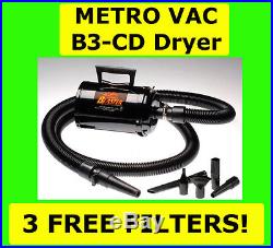 Metro Vac B3-CD Air Force Blaster Dryer For Cars Motorcycles Dogs! B-3CD