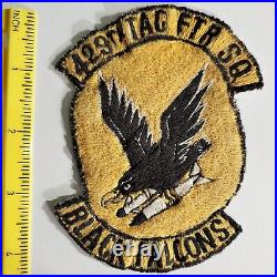 Military 429th Fighter Bomber Squadron Black Falcons Medium 50's Theater Made