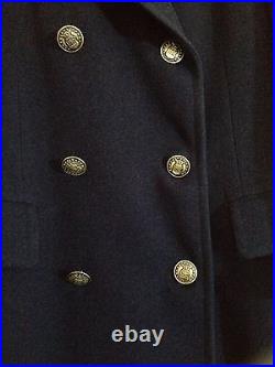 Military Air Force Coat Uniform Scovill Blue Wool Silver Buttons Antique 37S USA