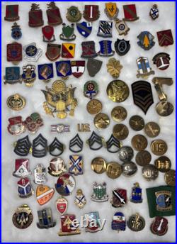 Military Lot 85+ DUI Insignia Hat Pins Rank Army Navy USAF Vintage Junk Drawer