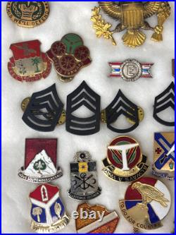 Military Lot 85+ DUI Insignia Hat Pins Rank Army Navy USAF Vintage Junk Drawer