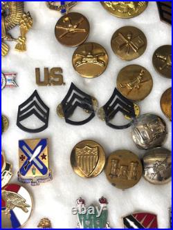 Military Lot 85+ DUI Insignia Hat Pins Rank Army Navy USAF Vintage Junk Drawer