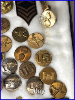 Military Lot 85+ DUI Insignia Hat Pins Rank Army Navy USAF Vintage Junk Drawer