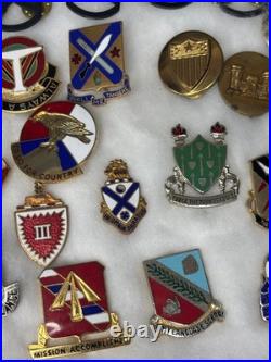 Military Lot 85+ DUI Insignia Hat Pins Rank Army Navy USAF Vintage Junk Drawer