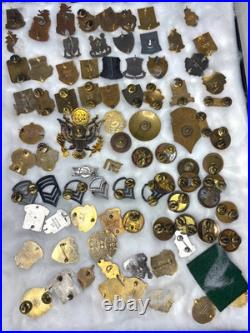 Military Lot 85+ DUI Insignia Hat Pins Rank Army Navy USAF Vintage Junk Drawer
