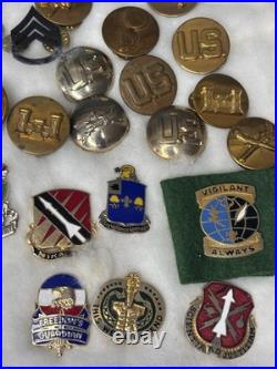 Military Lot 85+ DUI Insignia Hat Pins Rank Army Navy USAF Vintage Junk Drawer