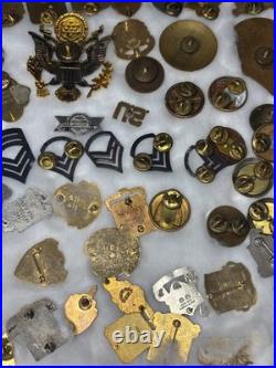 Military Lot 85+ DUI Insignia Hat Pins Rank Army Navy USAF Vintage Junk Drawer