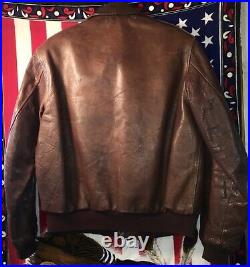 Military Type A-2 US Army Air Force Flight Leather Jacket War United Sheeplined