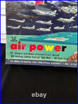 Monogram 1959 Original US Air Force Air Power 18 Plane Models Complete PA56 398