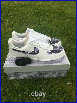 NIKE AIR FORCE 1 CUSTOM PURPLE ALL SHOE SIZES AVAILABLE Fast Shipping