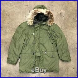 NOS N-3B Parka / RARE / Coyote Fur / COTTON / USAF, Size Small 1972 D-93