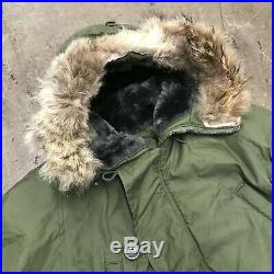 NOS N-3B Parka / RARE / Coyote Fur / COTTON / USAF, Size Small 1972 D-93